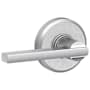 Schlage Latitude Passage Door Lever Set with Decorative Greyson Trim Satin Chrome