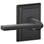 Schlage Latitude Reversible Passage Door Lever Set with Decorative Addison Trim Aged Bronze