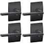 Schlage Latitude Passage Door Lever Set with Century Rose - Pack of 4 Aged Bronze