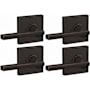 Schlage Latitude Passage Door Lever Set with Collins Rose - Pack of 4 Aged Bronze