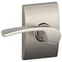 Schlage Merano Passage Door Lever Set with Decorative Century Trim Satin Nickel