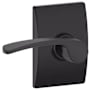 Schlage Merano Passage Door Lever Set with Decorative Century Trim Matte Black