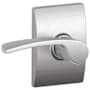 Schlage Merano Passage Door Lever Set with Decorative Century Trim Satin Chrome