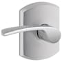 Schlage Merano Passage Door Lever Set with Decorative Greenwich Trim Satin Chrome