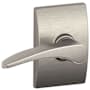 Schlage Manhattan Passage Door Lever Set with Decorative Century Trim Satin Nickel