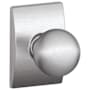 Schlage Orbit Passage Door Knob Set with Decorative Century Trim Satin Chrome