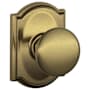 Schlage Plymouth Passage Door Knob Set with Decorative Camelot Trim Antique Brass