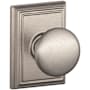 Schlage Plymouth Passage Door Knob Set with Decorative Addison Trim Satin Nickel