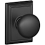 Schlage Plymouth Passage Door Knob Set with Decorative Addison Trim Matte Black