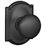 Schlage Plymouth Passage Door Knob Set with Decorative Camelot Trim Matte Black