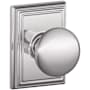 Schlage Plymouth Passage Door Knob Set with Decorative Addison Trim Polished Chrome