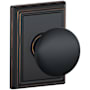 Schlage Plymouth Passage Door Knob Set with Decorative Addison Trim Aged Bronze