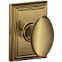 Schlage Siena Passage Door Knob Set with Decorative Addison Trim Antique Brass