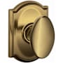 Schlage Siena Passage Door Knob Set with Decorative Camelot Trim Antique Brass