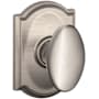 Schlage Siena Passage Door Knob Set with Decorative Camelot Trim Satin Nickel
