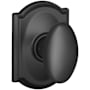 Schlage Siena Passage Door Knob Set with Decorative Camelot Trim Matte Black
