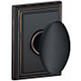 Schlage Siena Passage Door Knob Set with Decorative Addison Trim Aged Bronze