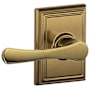 Schlage Avila Passage Door Lever Set with Decorative Addison Trim Antique Brass