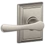 Schlage Avila Passage Door Lever Set with Decorative Addison Trim Satin Nickel