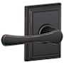 Schlage Avila Passage Door Lever Set with Decorative Addison Trim Aged Bronze