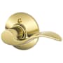 Schlage Accent Right Handed Non-Turning One-Sided Dummy Door Lever Polished Brass