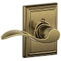 Schlage Accent Left Handed Non-Turning One-Sided Dummy Door Lever with Decorative Addison Trim Antique Brass