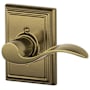 Schlage Accent Right Handed Non-Turning One-Sided Dummy Door Lever with Decorative Addison Trim Antique Brass