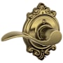 Schlage Accent Left Handed Non-Turning One-Sided Dummy Door Lever with Decorative Brookshire Trim Antique Brass