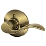Schlage Accent Right Handed Non-Turning One-Sided Dummy Door Lever Antique Brass