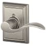 Schlage Accent Right Handed Non-Turning One-Sided Dummy Door Lever with Decorative Addison Trim Satin Nickel