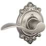 Schlage Accent Left Handed Non-Turning One-Sided Dummy Door Lever with Decorative Brookshire Trim Satin Nickel