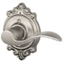Schlage Accent Right Handed Non-Turning One-Sided Dummy Door Lever with Decorative Brookshire Trim Satin Nickel