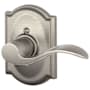 Schlage Accent Right Handed Non-Turning One-Sided Dummy Door Lever with Decorative Camelot Trim Satin Nickel