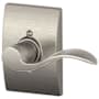 Schlage Accent Right Handed Non-Turning One-Sided Dummy Door Lever with Decorative Century Trim Satin Nickel