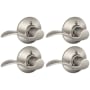 Schlage Accent Left Non-Turning One-Sided Dummy Door Lever with Plymouth Rose - Pack of 4 Satin Nickel