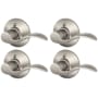 Schlage Accent Right Handed Non-Turning One-Sided Dummy Door Lever with Plymouth Rose - Pack of 4 Satin Nickel