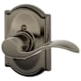 Schlage Accent Right Handed Non-Turning One-Sided Dummy Door Lever with Decorative Camelot Trim Antique Pewter