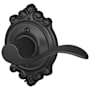 Schlage Accent Right Handed Non-Turning One-Sided Dummy Door Lever with Decorative Brookshire Trim Matte Black