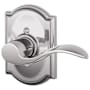 Schlage Accent Right Handed Non-Turning One-Sided Dummy Door Lever with Decorative Camelot Trim Polished Chrome