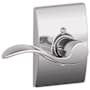 Schlage Accent Left Handed Non-Turning One-Sided Dummy Door Lever with Decorative Century Trim Bright Chrome