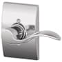 Schlage Accent Right Handed Non-Turning One-Sided Dummy Door Lever with Decorative Century Trim Bright Chrome