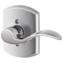 Schlage Accent Right Handed Non-Turning One-Sided Dummy Door Lever with Decorative Greenwich Trim Bright Chrome
