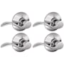 Schlage Accent Left Non-Turning One-Sided Dummy Door Lever with Plymouth Rose - Pack of 4 Bright Chrome