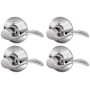 Schlage Accent Right Handed Non-Turning One-Sided Dummy Door Lever with Plymouth Rose - Pack of 4 Bright Chrome