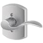 Schlage Accent Right Handed Non-Turning One-Sided Dummy Door Lever with Decorative Greenwich Trim Satin Chrome
