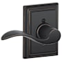 Schlage Accent Left Handed Non-Turning One-Sided Dummy Door Lever with Decorative Addison Trim Aged Bronze