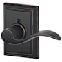 Schlage Accent Right Handed Non-Turning One-Sided Dummy Door Lever with Decorative Addison Trim Aged Bronze