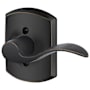 Schlage Accent Right Handed Non-Turning One-Sided Dummy Door Lever with Decorative Greenwich Trim Aged Bronze