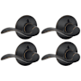Schlage Accent Left Non-Turning One-Sided Dummy Door Lever with Plymouth Rose - Pack of 4 Aged Bronze