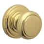 Schlage Andover Non-Turning One-Sided Dummy Door Knob Featuring a Decorative Andover Rosette Polished Brass
